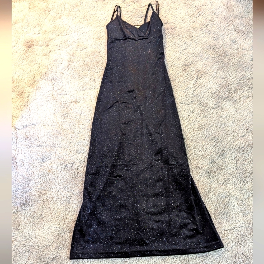 Y2K glitter velvet maxi dress